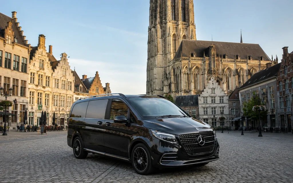 Mercedes-Benz V-Klasse van ELI TAXI op de Grote Markt